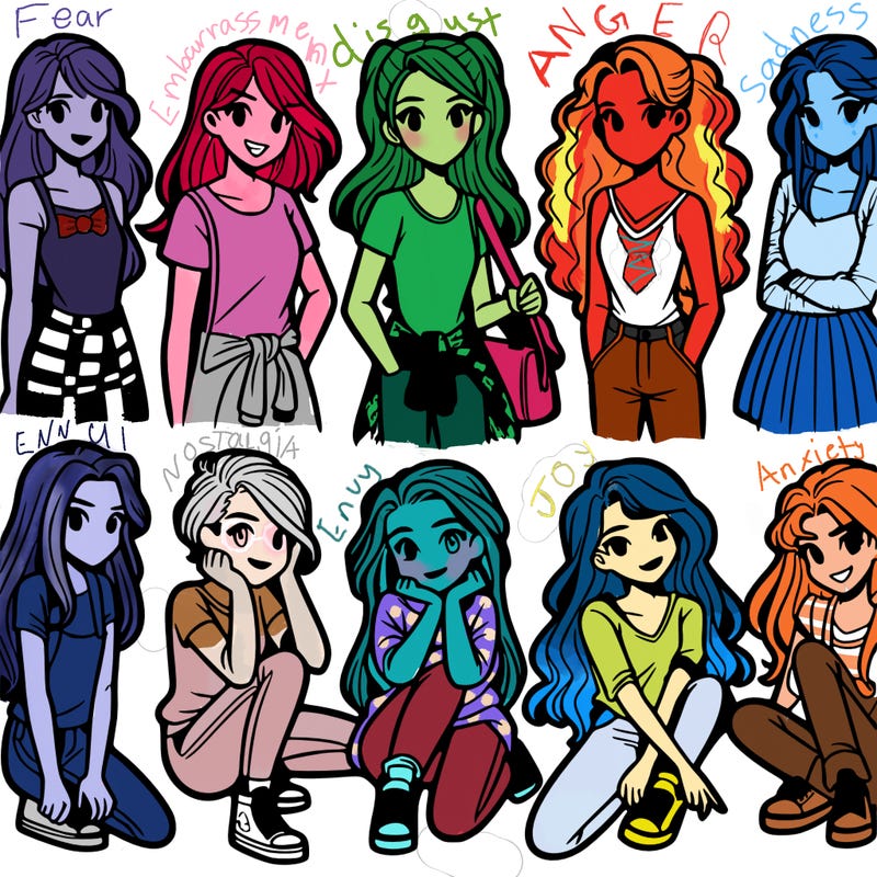 seven teenage girls
