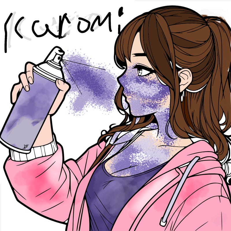 a realistic girl spray, painting