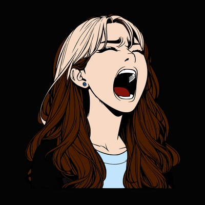 screaming realistic, girl