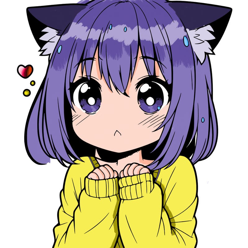 shy anime catgirl