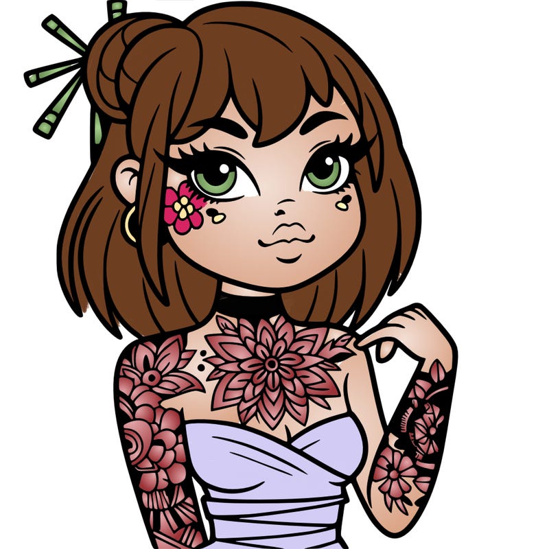 woman with japanese tattoos