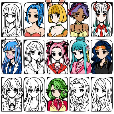 girls that look diffrent anime