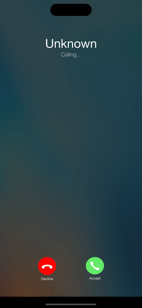 Scary Granny Contact Game - Incoming phone call interface from an unknown caller with accept and decline buttons