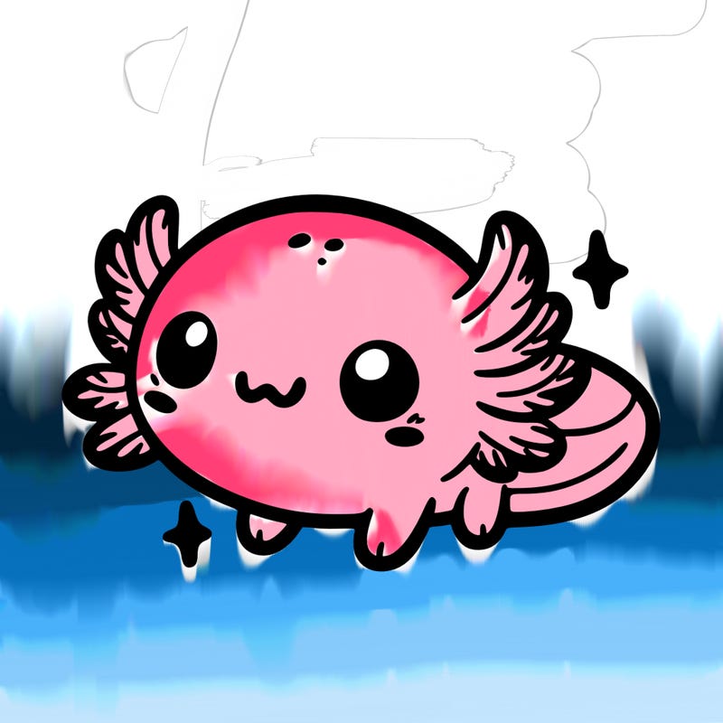 cute easy baby axolotl