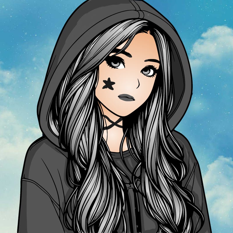 realistic girl with hoodie