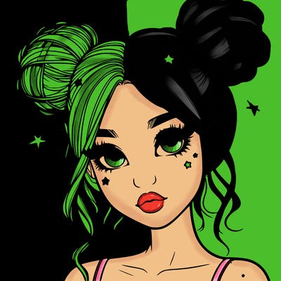 realistic girl with space buns