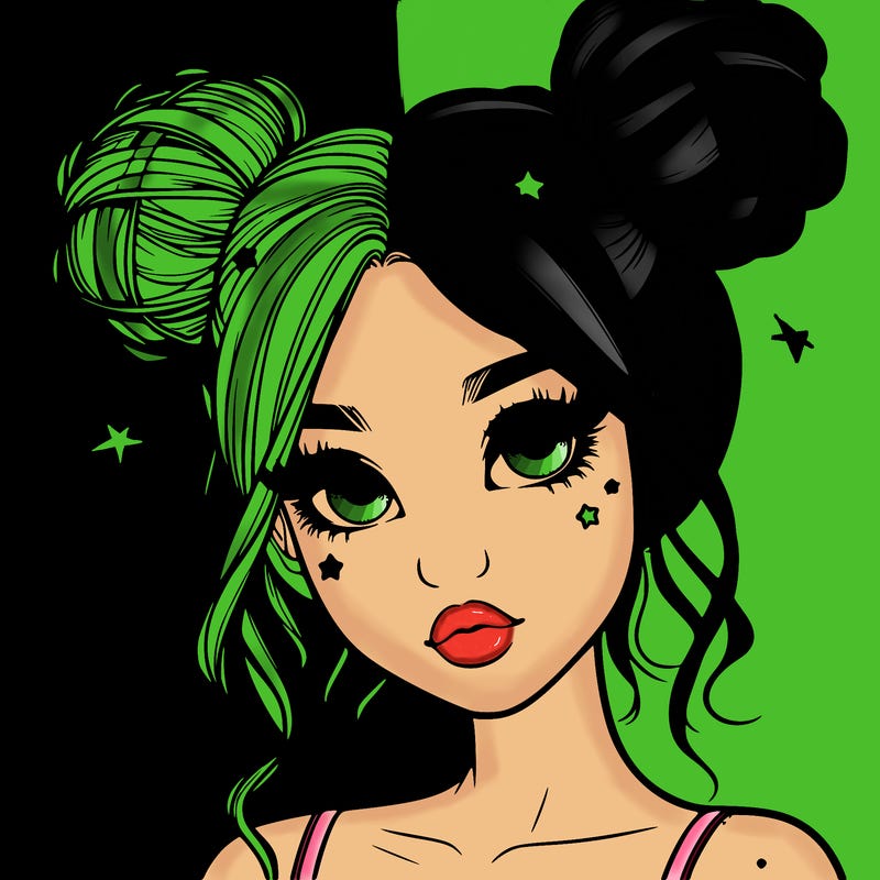 realistic girl with space buns