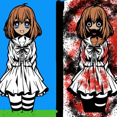 scary anime girl
