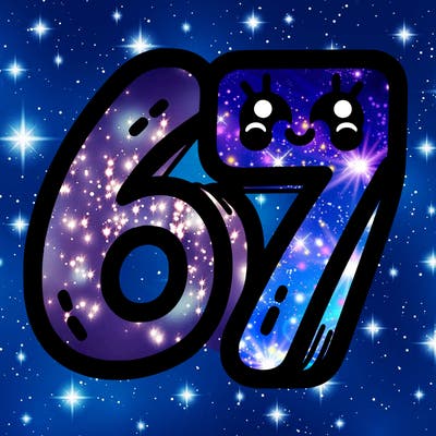 the numbers 67