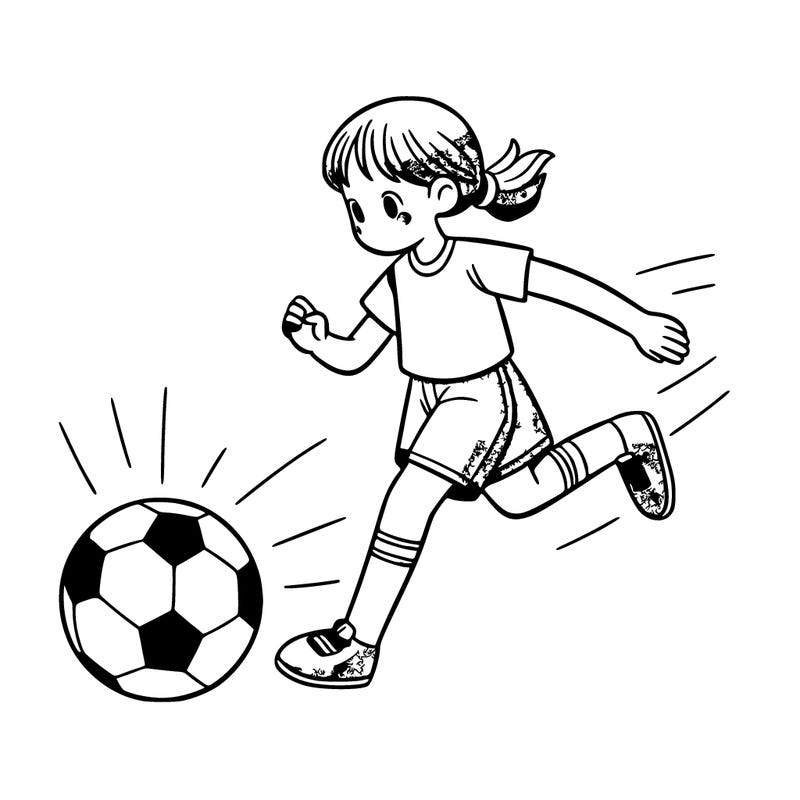 a girl playing soccer