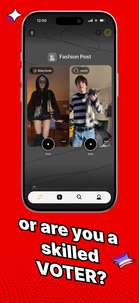 Pagent - Battle for Fame - A side by side fashion battle on the Pagent app where users can vote for their favorite creator