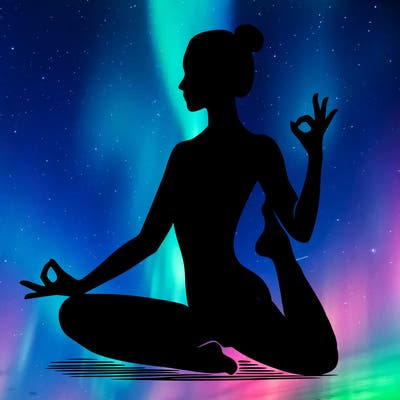 silhouette of a woman doing yoga