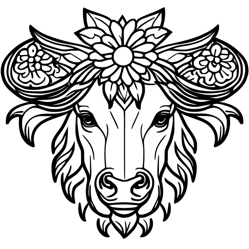 taurus zodiac sign with flowers all around it