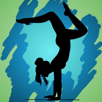 a woman doing a handstand