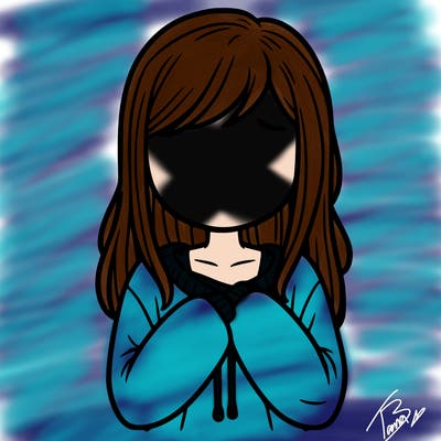 anxiety and depression girl with no face