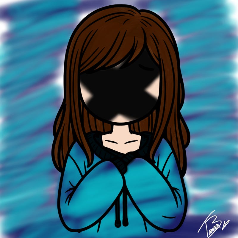 anxiety and depression girl with no face