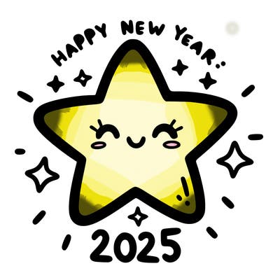 happy new year 2025 star wish