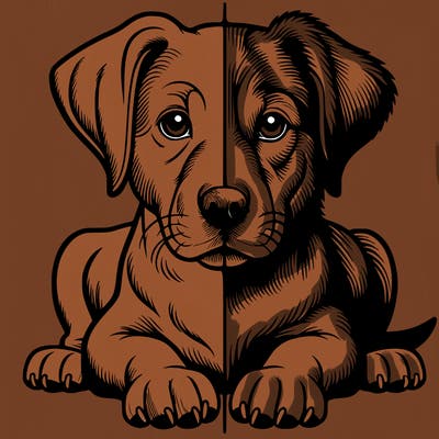 realistic dog split picture