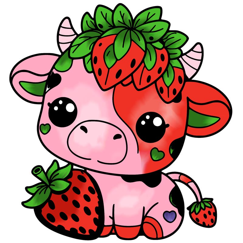 cute strawberry cow
