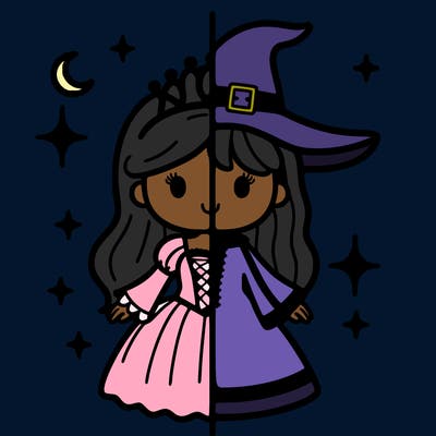 split princess and witch