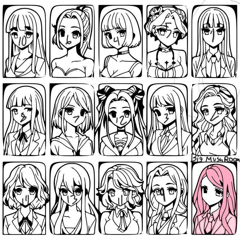 girls that look diffrent anime