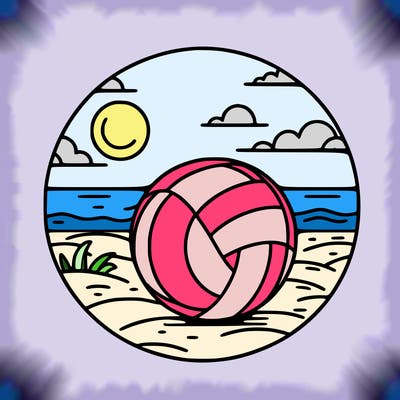 volleyball on a beach