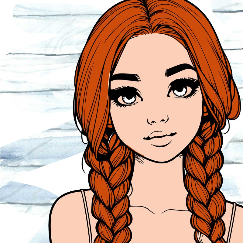 realistic girl with braids