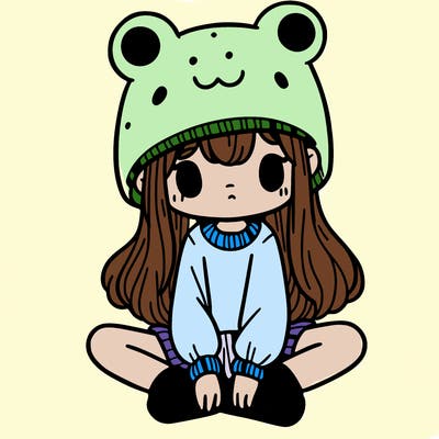 a girl wearing a frog hat and some frog socks