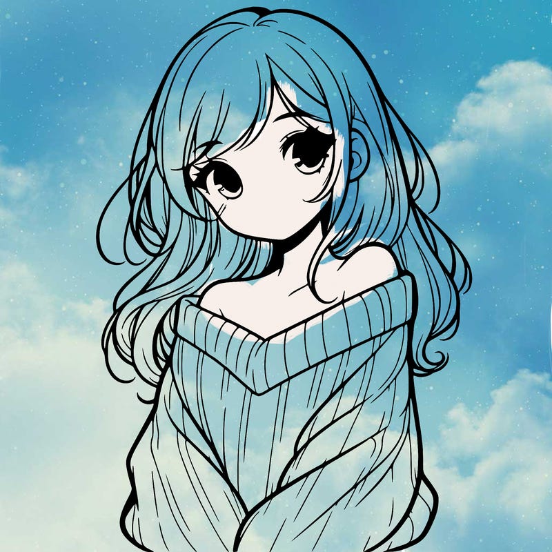 shy pretty girl wearing a sweater that is falling off one shoulder portrait