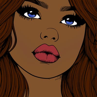 really realistic girl with lips