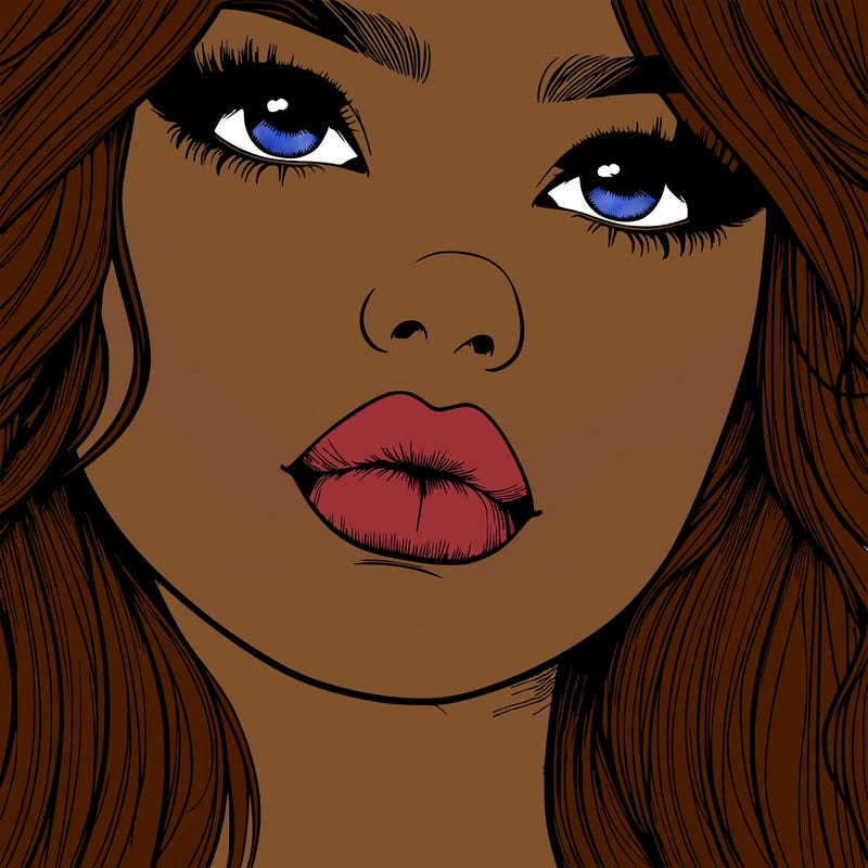 really realistic girl with lips