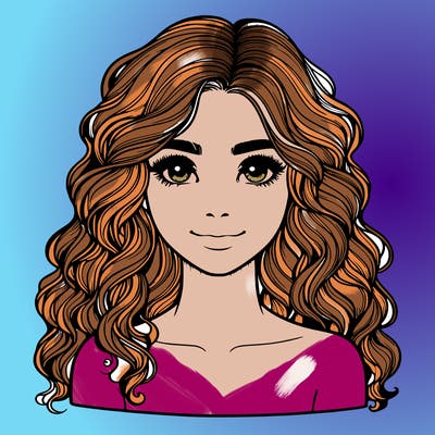 realistic girl with wavy hair