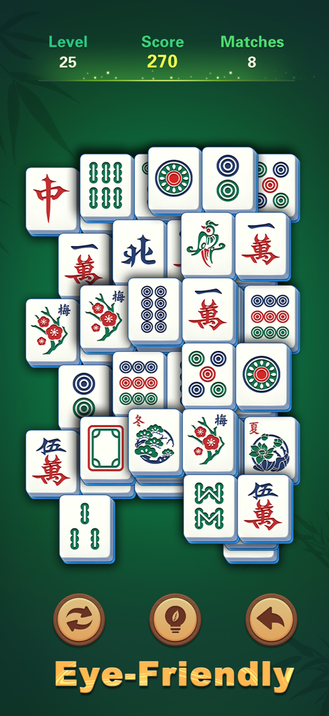 Mahjong Scapes® - Mahjong Scapes gameplay screen with large tiles and eye-friendly text