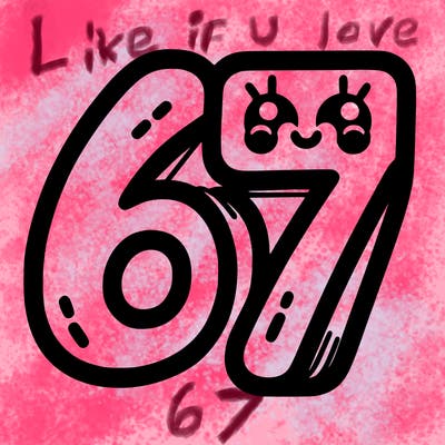 the numbers 67