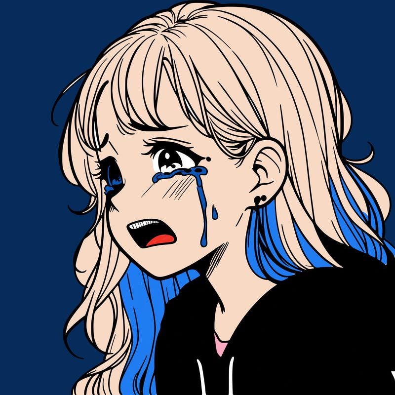 teenage girl crying