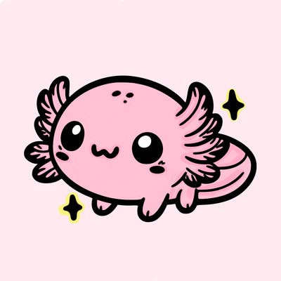 cute easy baby axolotl