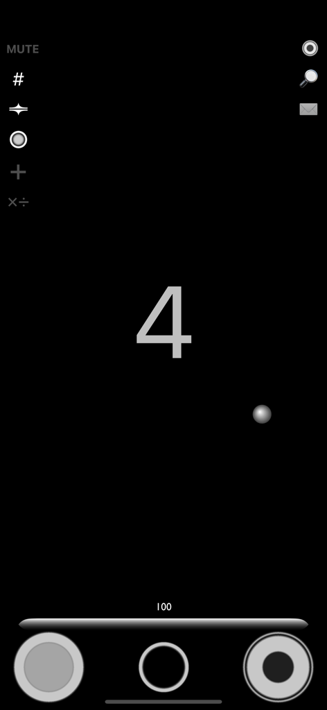 Interfaz de la aplicación Tala Keeper que muestra un metrónomo visual de bola rebotadora con un contador de tiempos en cuatro