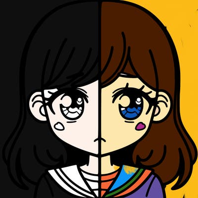 a split of a girl