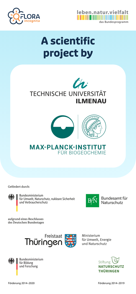 Flora Incognita - Flora Incognitaプロジェクトを支援する公式科学機関および政府省庁
