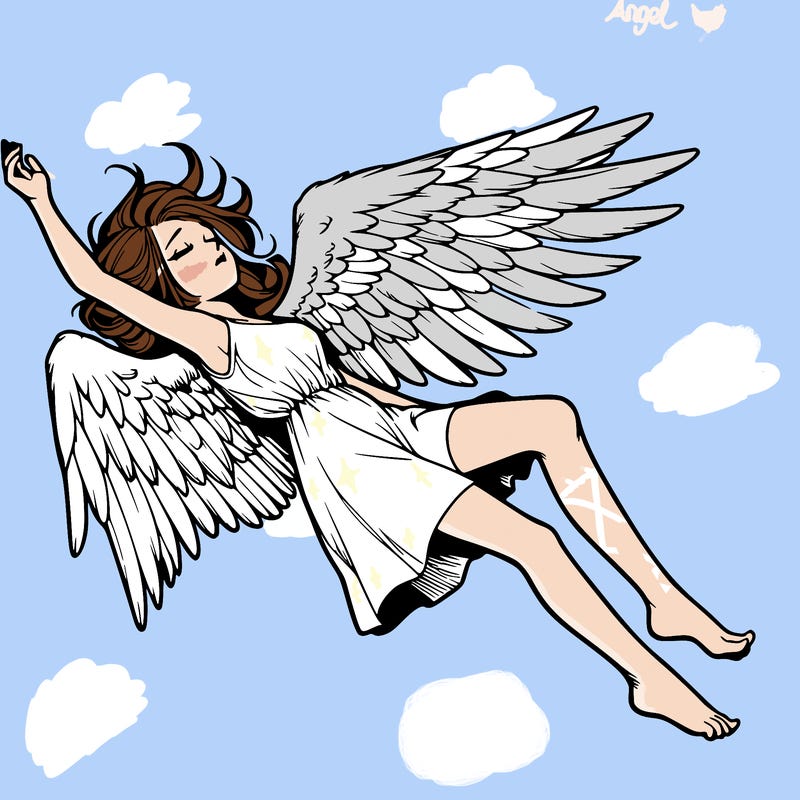 a falling angel realistic