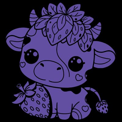 cute strawberry cow