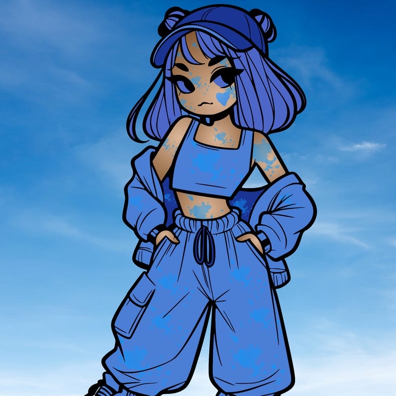 girl in crop top and baggy pants