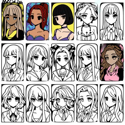 girls that look diffrent anime