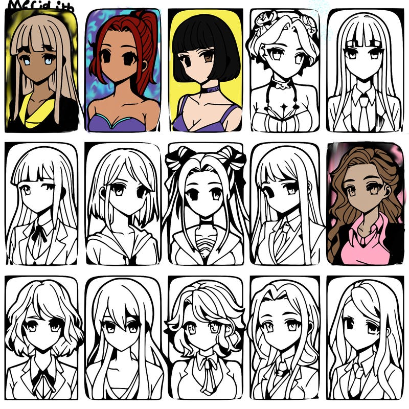 girls that look diffrent anime