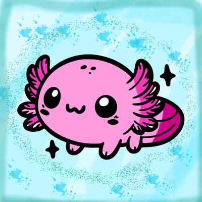 cute easy baby axolotl