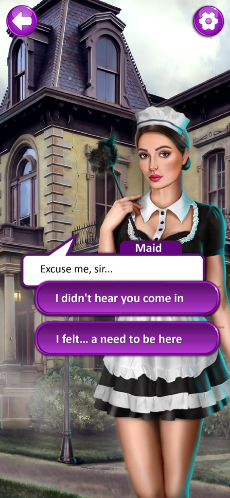 Chapters Interactive Love Game - Maid character dialogue and gameplay choices in Chapters Interactive Love Game