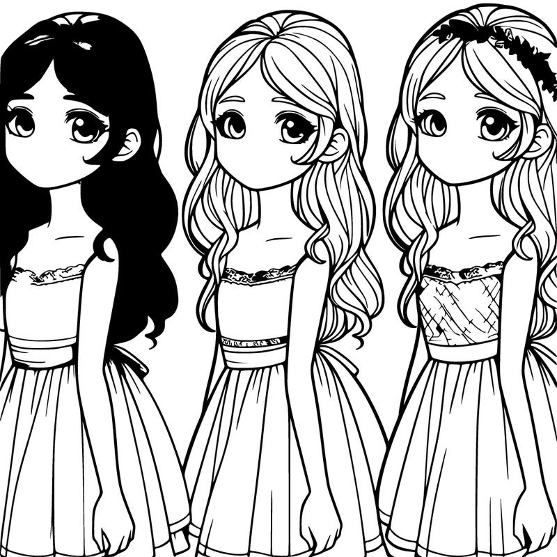 realistic girl with dress