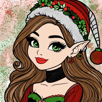 christmas girl elf realistic
