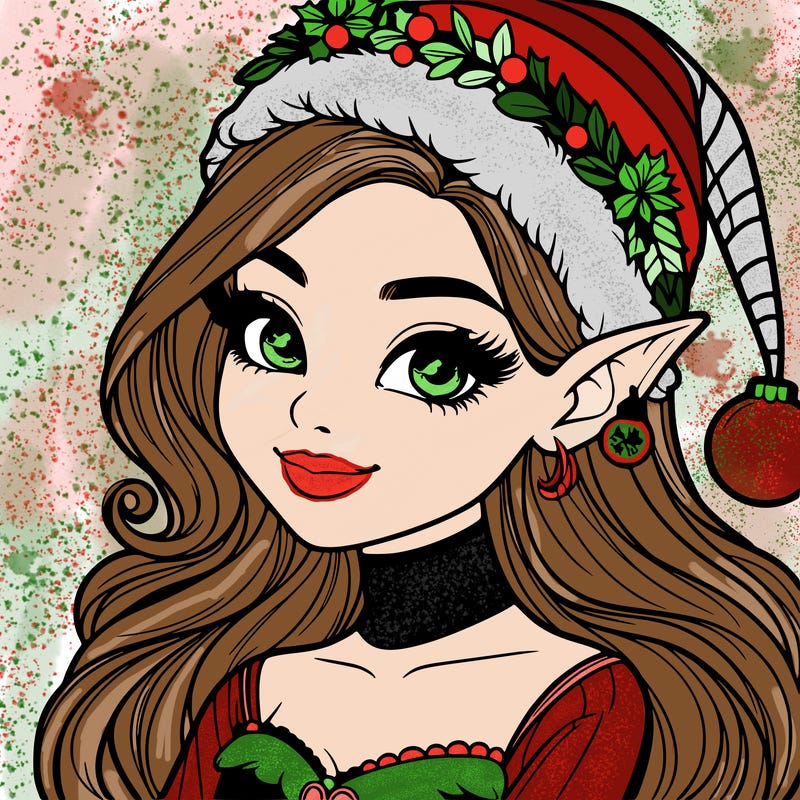 christmas girl elf realistic