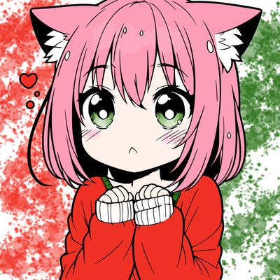shy anime catgirl